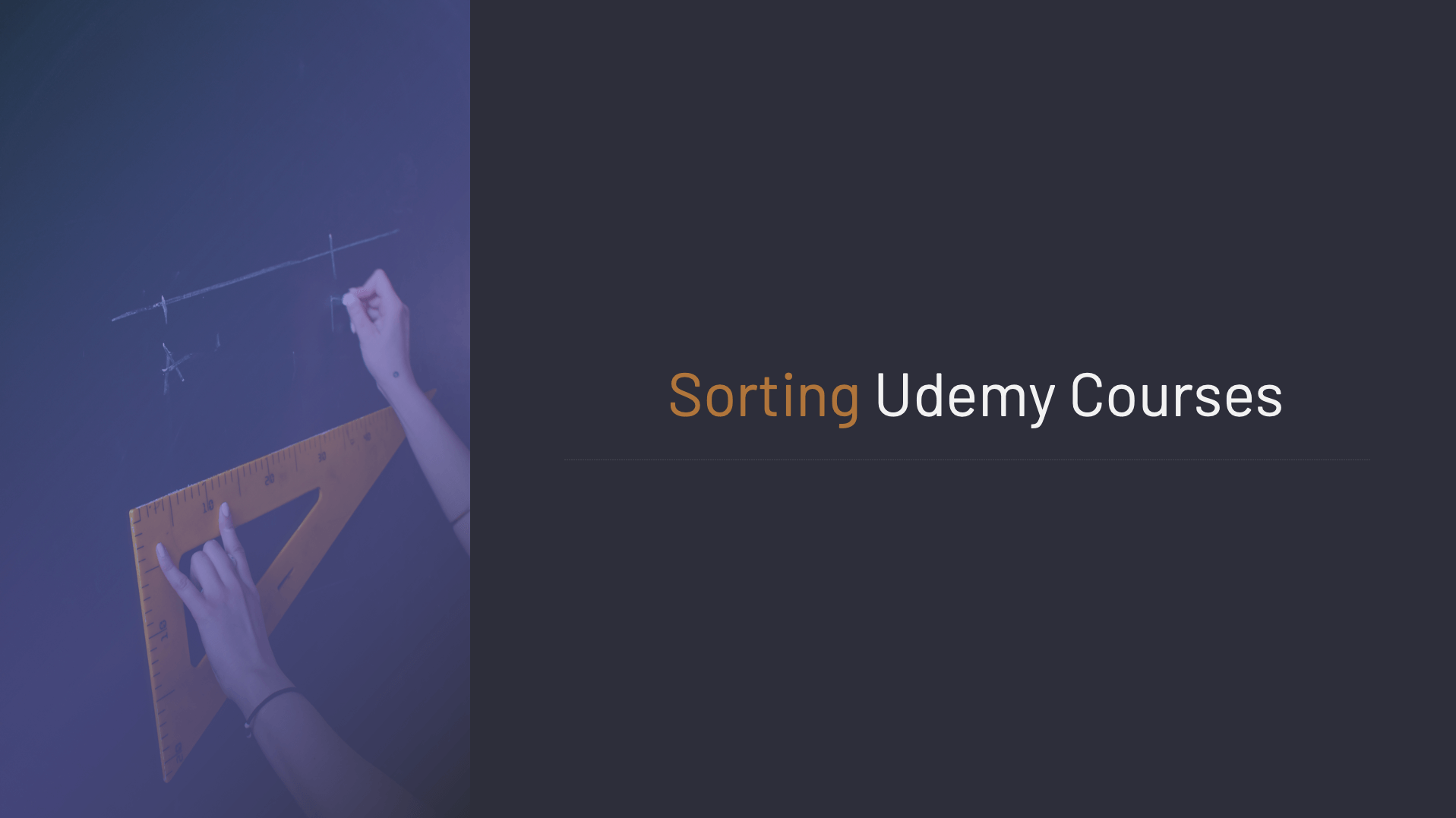 Sorting Udemy Courses